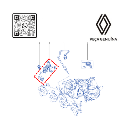 RN 18939R 223218939R TUBO COM SENSOR DE PRESSAO DA TURBINA MASTER 2.3 16V M9T - 5
